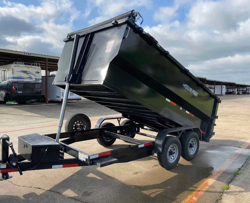 Dump trailer rental Austin TX - 7x14 Big Tex dump trailer with 4ft sides